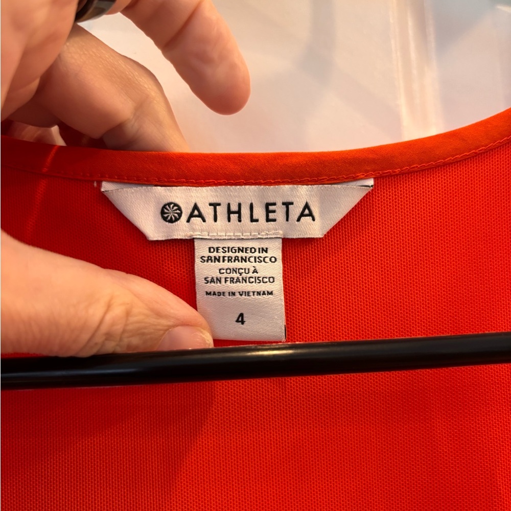 Athleta bright red Zip-Front Drawstring Tank Dress - Picture 3 of 5